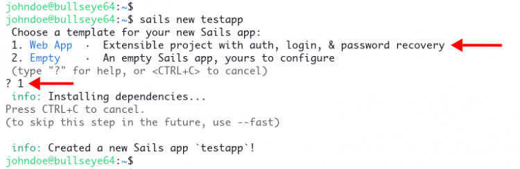 Crea una nueva aplicación Sails.js