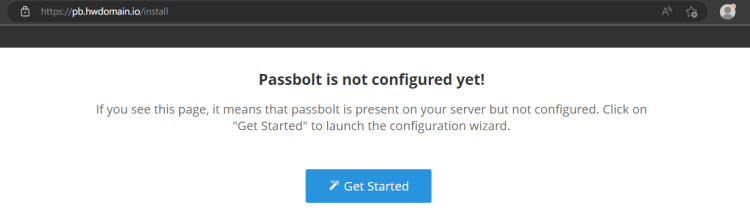 iniciar configuración passbolt