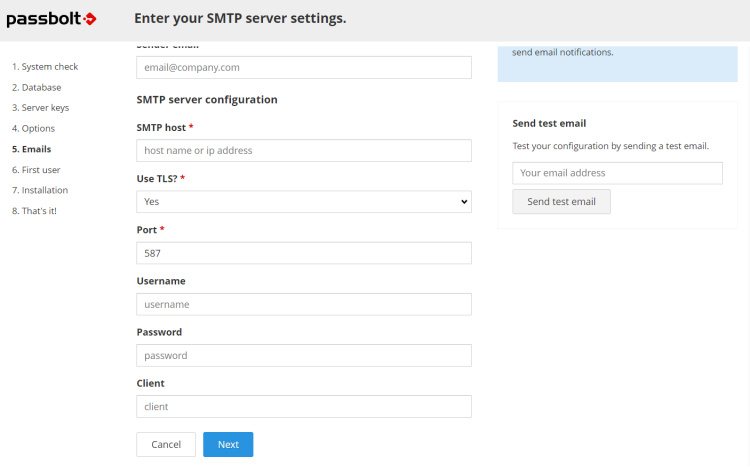 configuración smtp