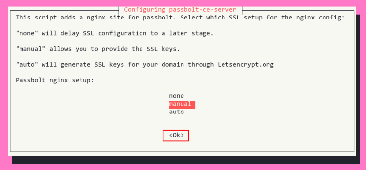 manual; configuración