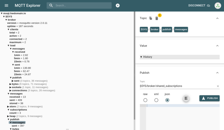 mosquitto conectado a websockets