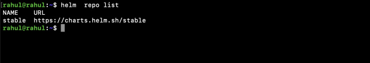 Comprueba la lista local de Helm Repo