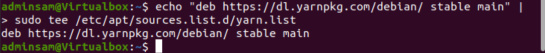 Añadir repositorio oficial de yarn en Ubuntu 20.04