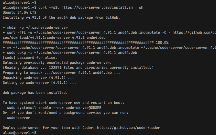 instalar servidor de código