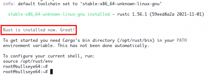 Instalar Rust con rustup