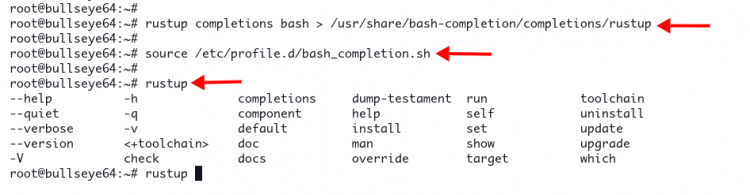 Activar autocompletar rustup