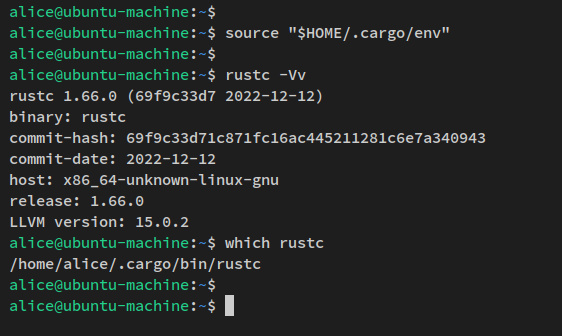 comprueba la versión de rust