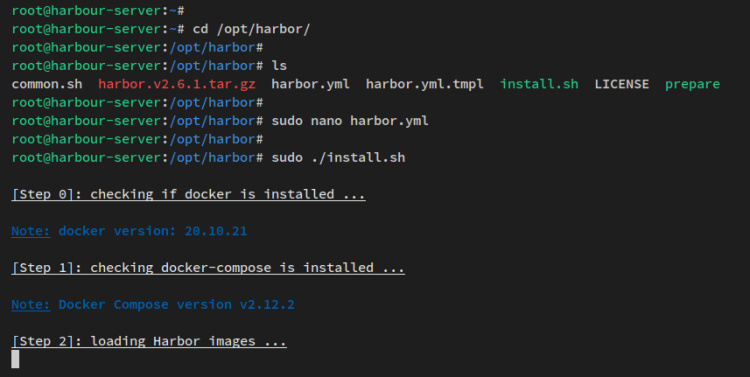instalación del puerto
