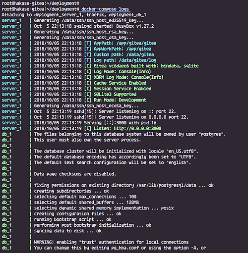 registros de docker-compose