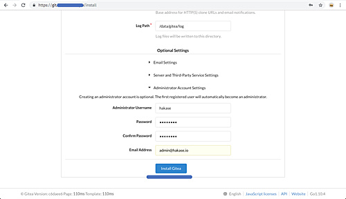 Configuración de la cuenta de administrador