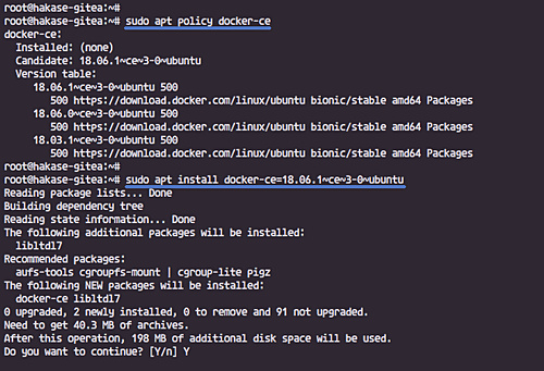 instalar el paquete Docker CE