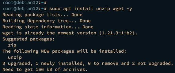 instalar wget unzip