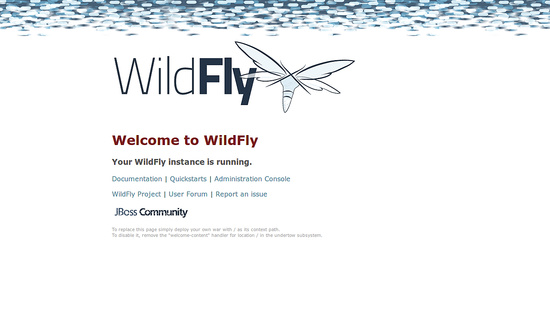 Página por defecto de WildFly
