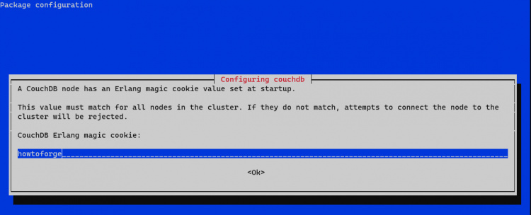 Configuración de cookies de CouchDB Erlang
