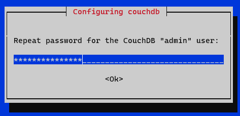 Aviso de verificación de la contraseña de CouchDB