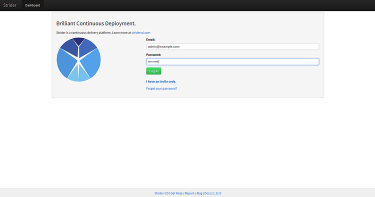 Inicio de sesión en Strider