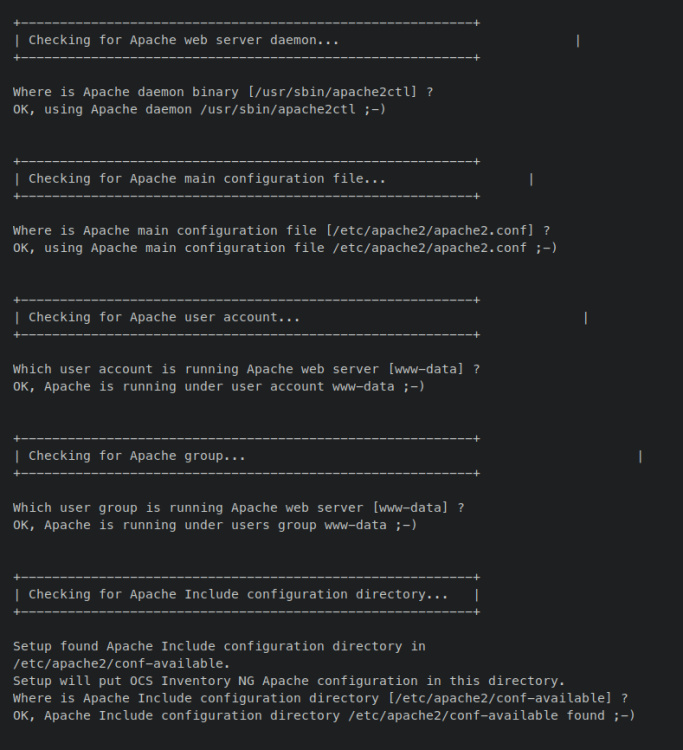 comprobar la configuración de apache