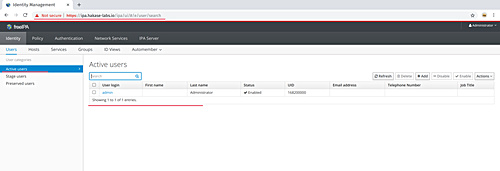 Panel de control de FreeIPA
