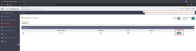 un OpenLiteSpeed en el puerto 80