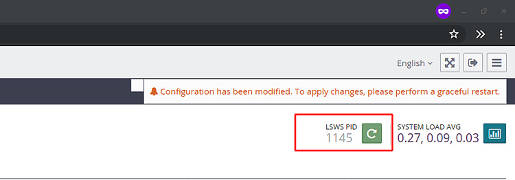 Reinicia el servicio