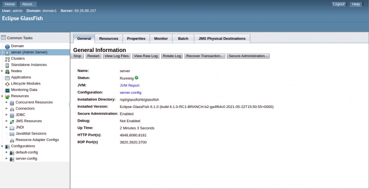 Información general del servidor