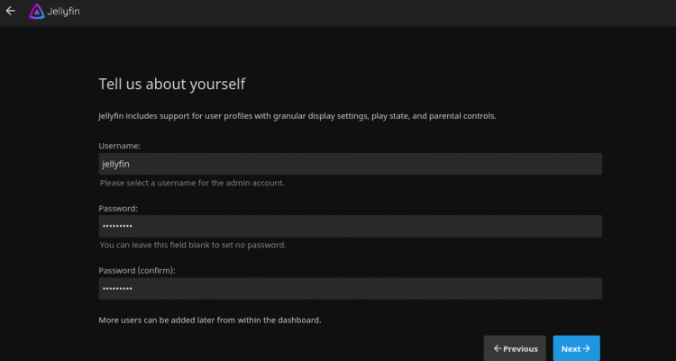 Establecer un nombre de usuario y una contraseña