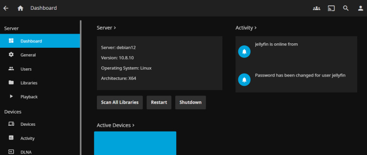 panel de administración