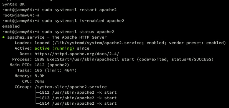 verificar apache2