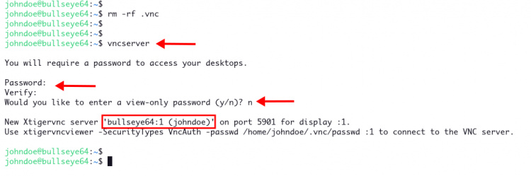 Initalizar la configuración del servidor VNC