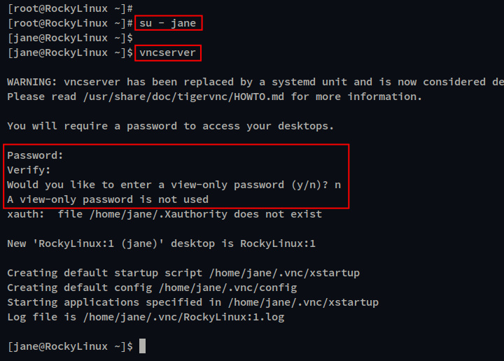 inicializar el servidor vnc