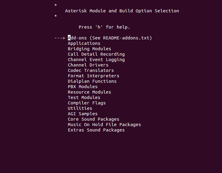Hacer menuselect