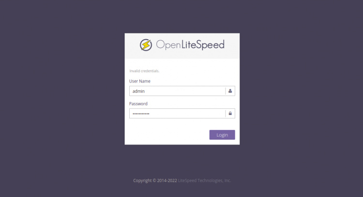 Acceso a OpenLiteSpeed