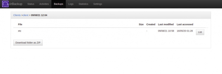 Carpetas dentro de la copia de seguridad