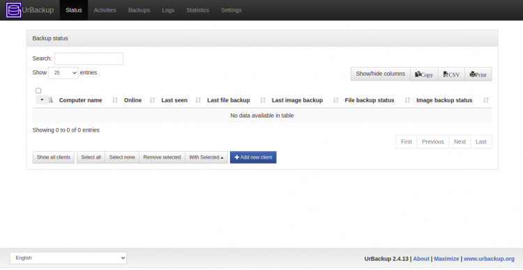 Añadir un nuevo cliente de copia de seguridad
