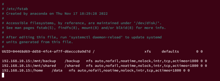 auto-mount nfs /etc/fstab