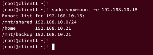 comprobar la lista de directorios compartidos del cliente