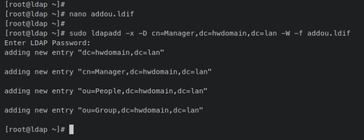 añadir ou a openldap