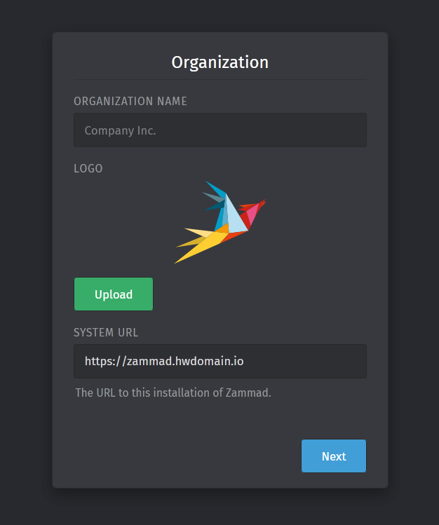configuración orgz