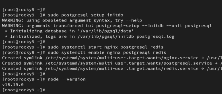 iniciar servicios y verificar nodejs