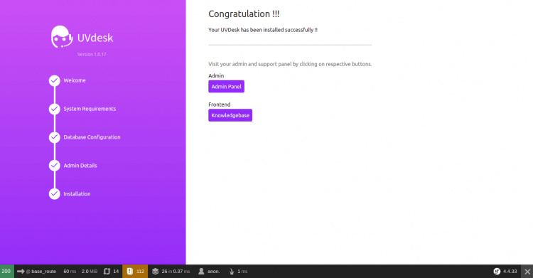 Instalación terminada
