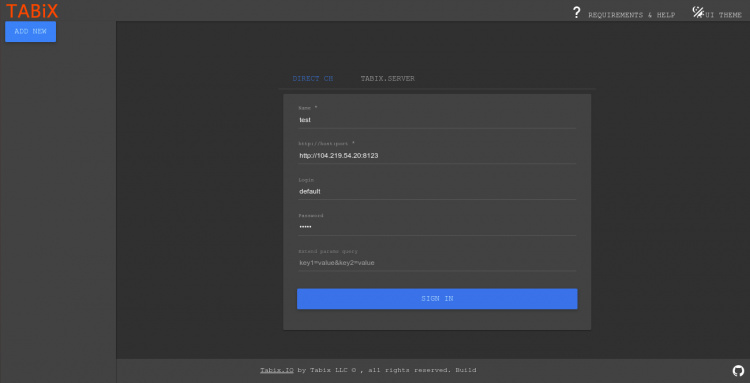 Interfaz web de ClickHouse