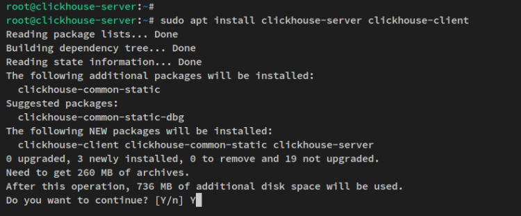 instalar servidor clickhouse