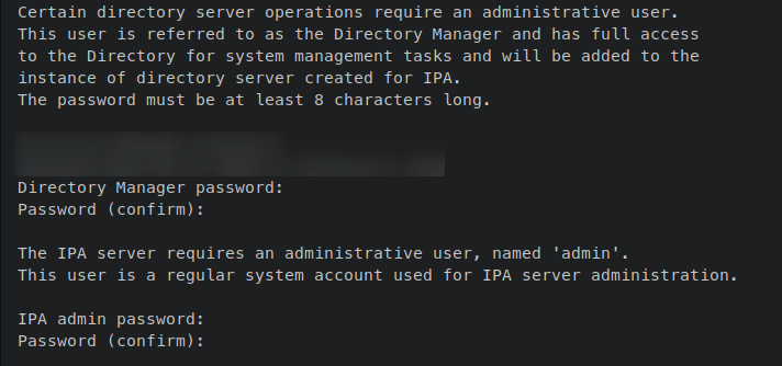 configurar contraseña ipa admin y manager