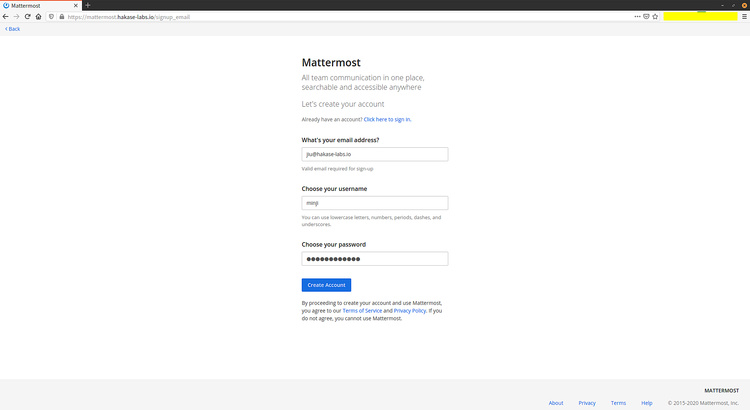 Instalador web de Mattermost