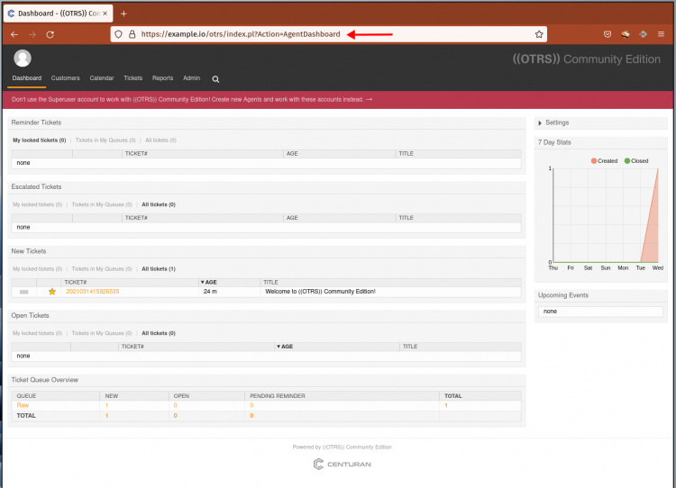 panel de administración de otrs
