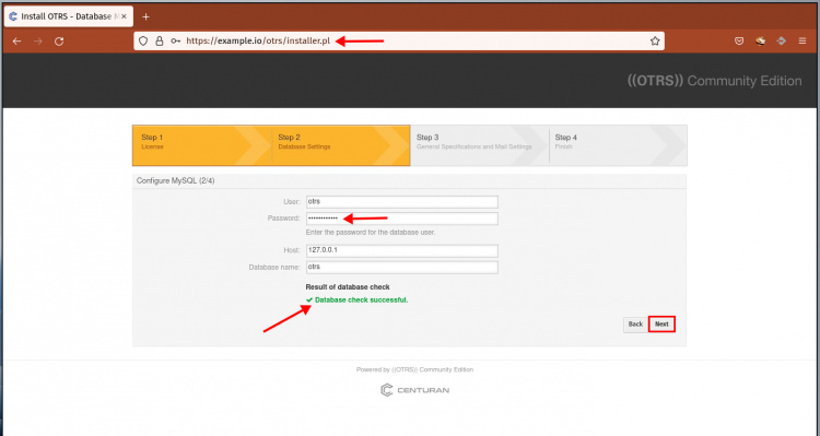 comprobar base de datos otrs