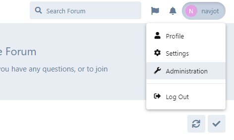 Menú Admin Flarum