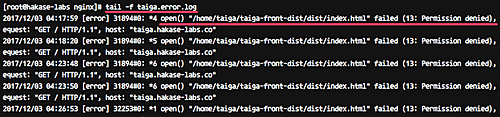 Permitir que Nginx acceda al Frontend de Taiga