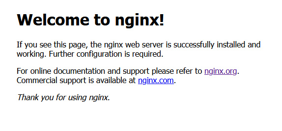 Página por defecto de Nginx