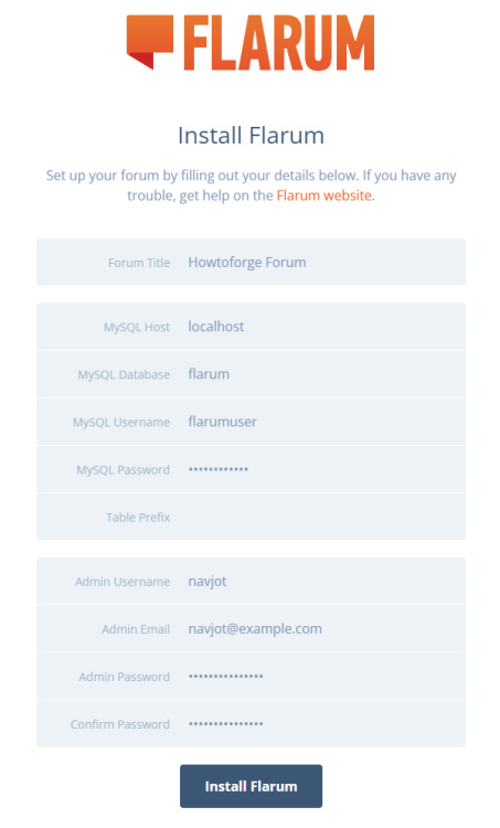 Instalación de Flarum